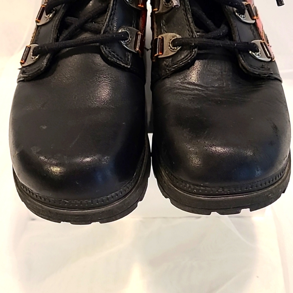 Harley-Davidson Women's Black and Orange Flame Boots - Picture 5 of 9